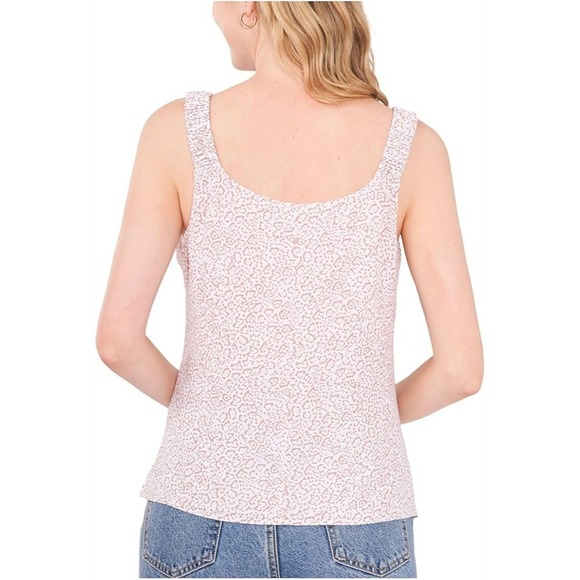 Vince Camuto Animal Print Tank Top Sleeveless Ruffle Strap Casual Medium NWT $59 - Picture 3 of 11
